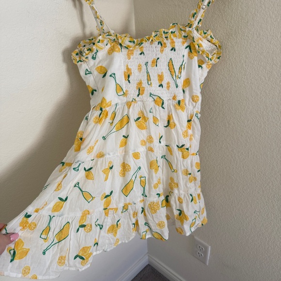 Show me your MUMU Jolene mini dress limoncello embroidery ruffled size M - Picture 8 of 11